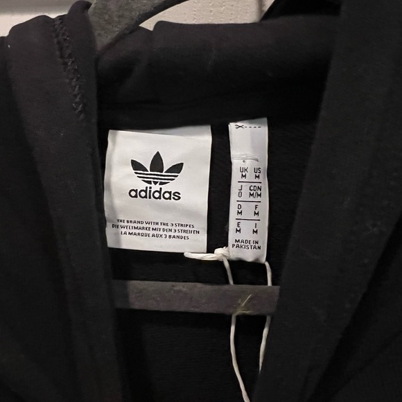 NWT $70 Adidas | Madewell | Trefoil Hoodie in Black with White Trefoil - Picture 4 of 7